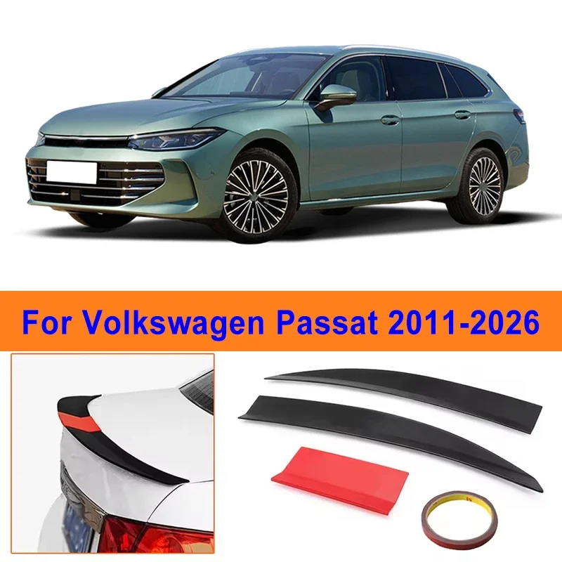 

For Volkswagen Passat 2011-2026 3-Section ABS Rear Trunk Spoiler 115-125cm Adjustable Sports Decor Top Wing Car Exterior Parts