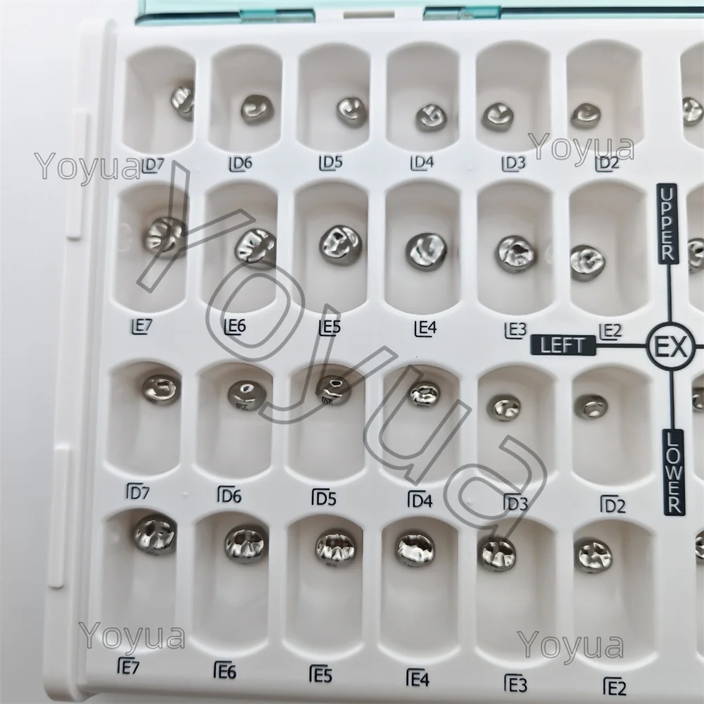48Pcs/Box Dental Kid&Adult Crowns Primary Molar Teeth Crown Stainless Steel Orthodontic Deciduous Preformed Temporary Crown