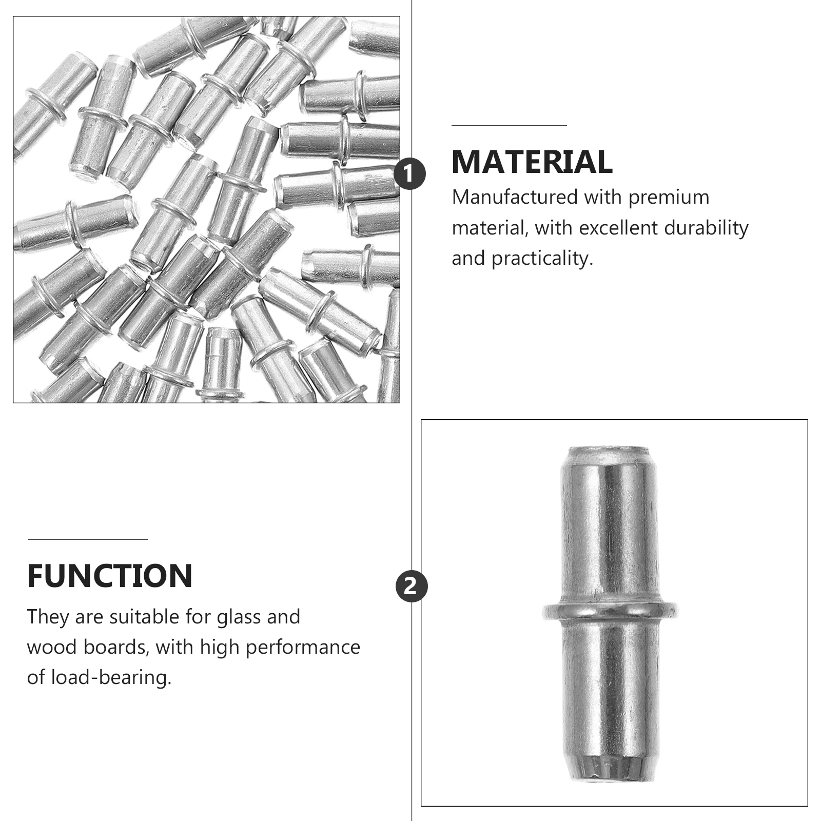

50pcs Support Peg Partition Support Peg Wardrobe Bracket Shelf Pins Carbon Steel High Load Bearing Easy Install Hardware