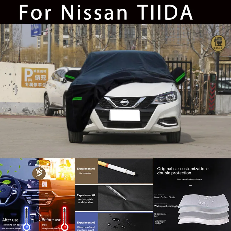 For Nissan TIIDA Outdoor Protection Full Car Covers Snow Cover Sunshade Waterproof Dustproof Exterior Car accessories