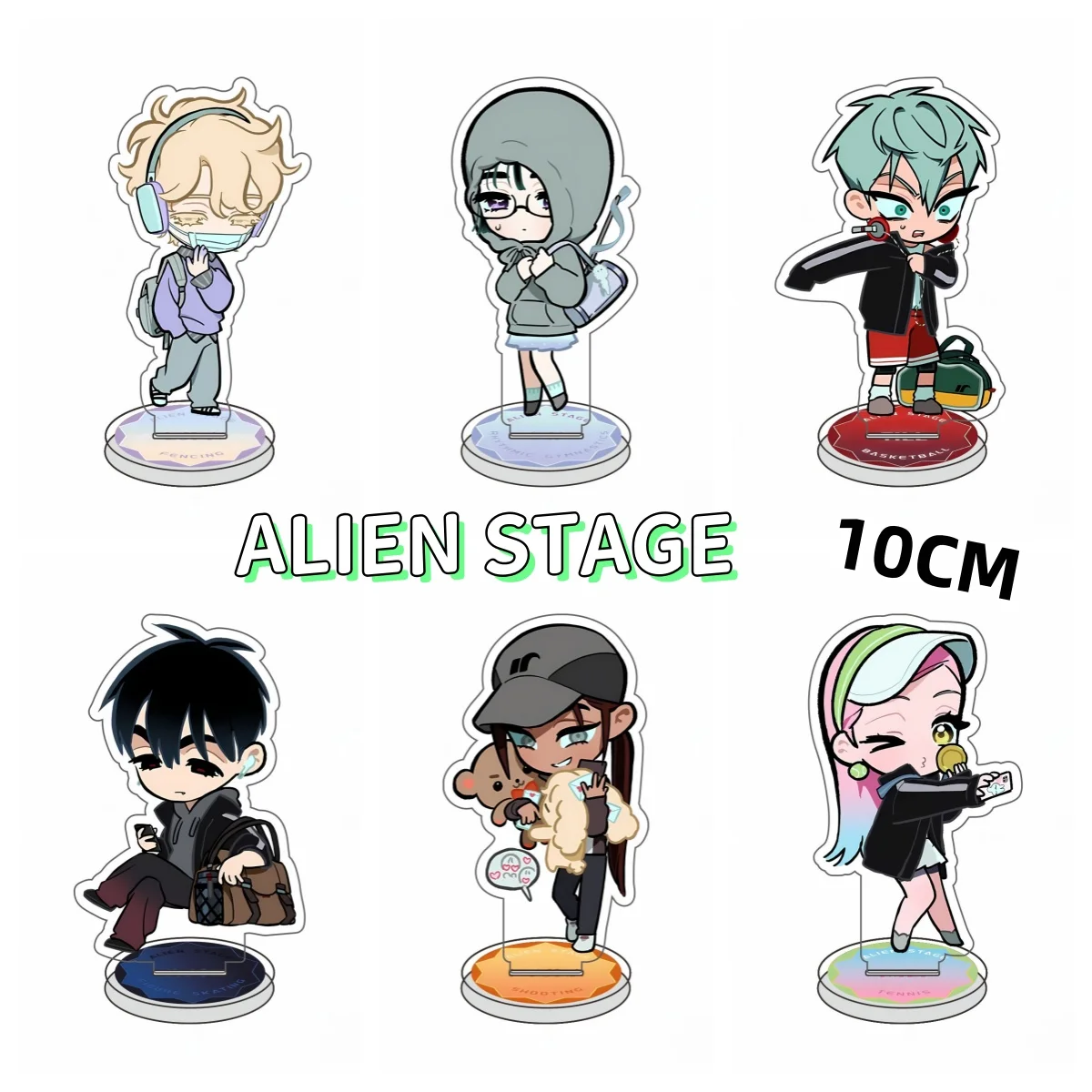 

10cm Cartoon ALIEN STAGE IVAN & TILL Gift Toy Figures Acrylic Stand Model Action Figure Ornament Accessories Models Desktop