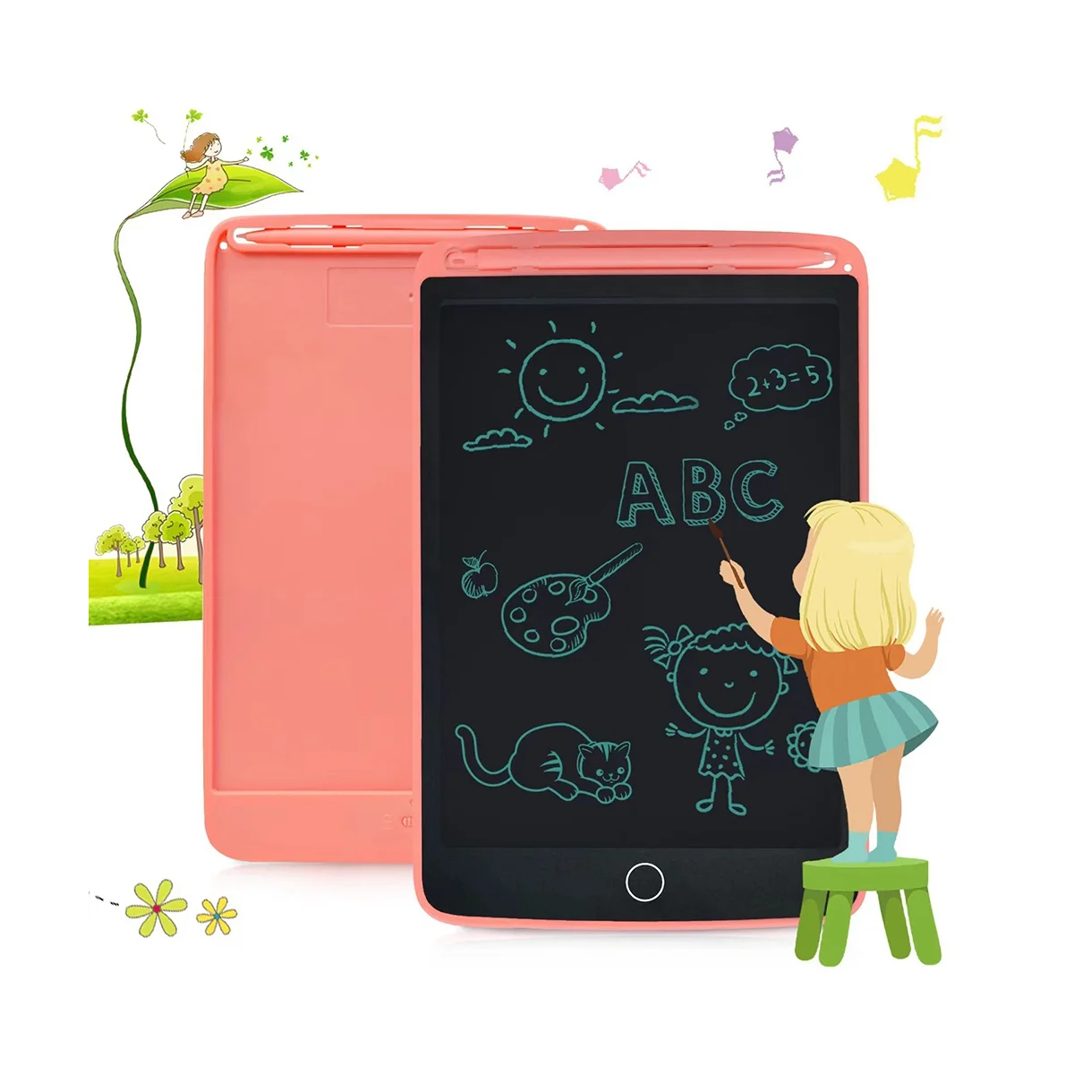 8.5 Inch LCD Writing Tablet Handwriting Board Electronic Graffiti Drawing Board Children'S Writing Board Pink