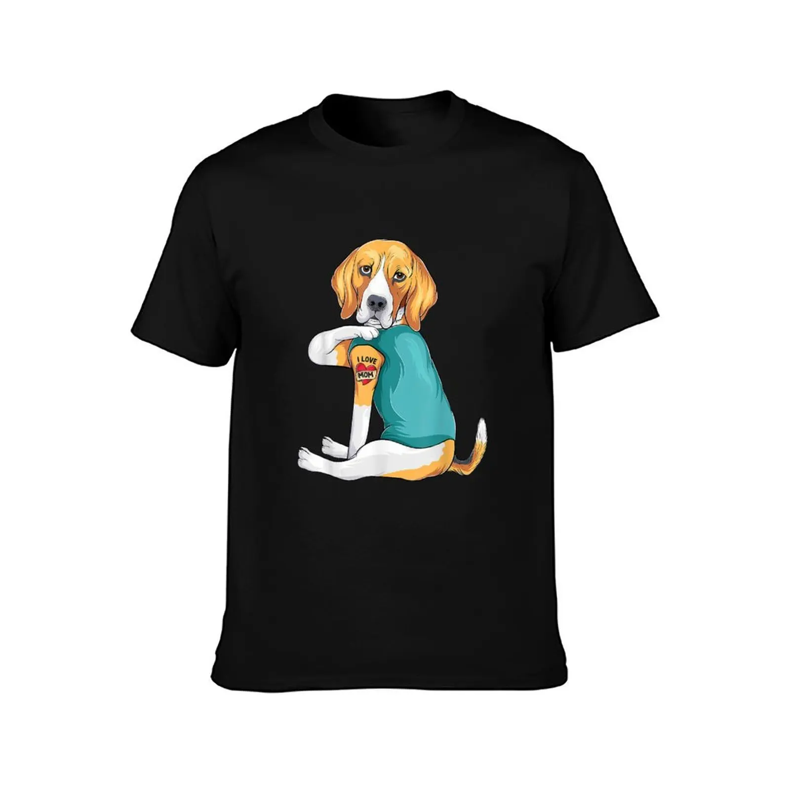Mother's Day gift funny dog Mom Beagle i love mom tattoo T-Shirt Odor Resistant Short Sleeve Top