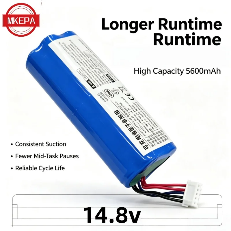 14.8V 5600mAh S10-Li-144 Replacement Battery, Suitable for ECOVACS N8 Hybrid DBX11-11, 950,920, DX9G Robot Vacuum Cleaners