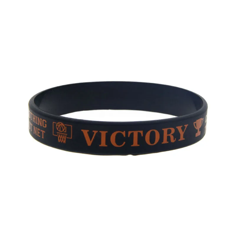 50 Stück bedruckte Basketball-Grafik-Silikonarmbänder, Sport-Thema, Gummiarmreif, Erwachsenengröße – Detail 5