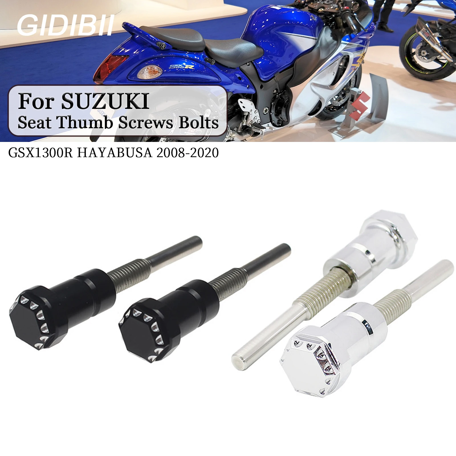 

3D Seat Thumb Screws Bolts Grab BAR Bolt Compatible With Suzuki GSX1300R Hayabusa 2008-2020 Motorcycle Accessories