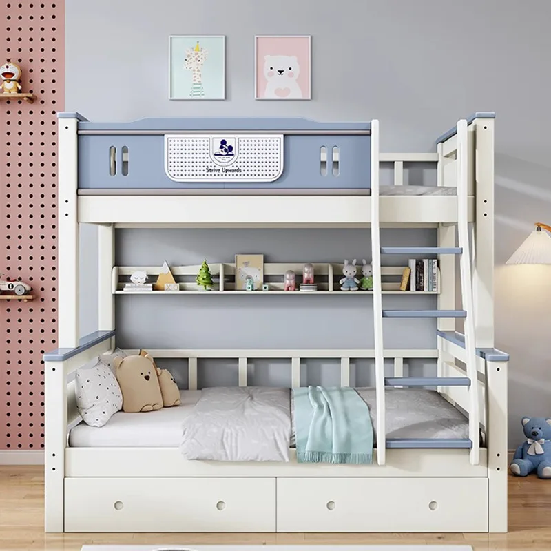 

Solid wood mother bed, children's upper and lower high and low bed, small unit bedroom, male and female double bed