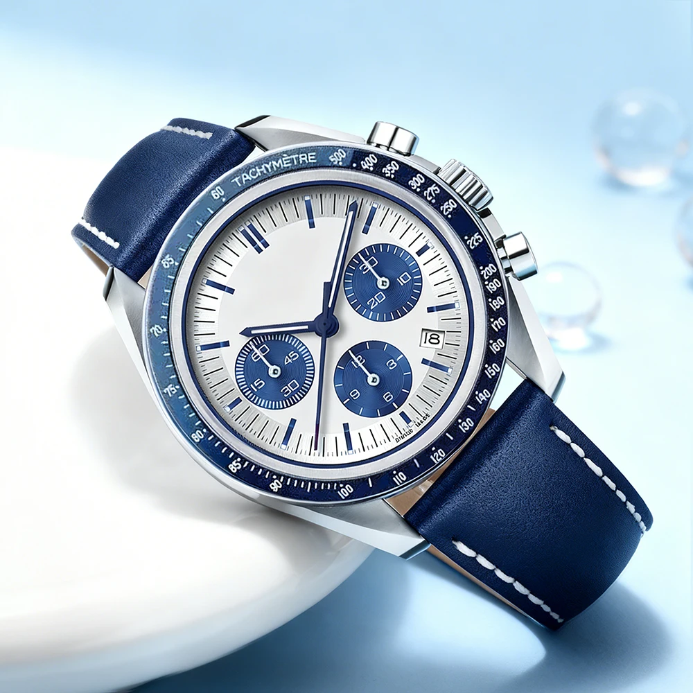 

2026 Новые мужские часы, многофункциональные спортивные мужские часы с хронографом, лучший бренд, роскошные мужские кварцевые часы с кожаным ремешком