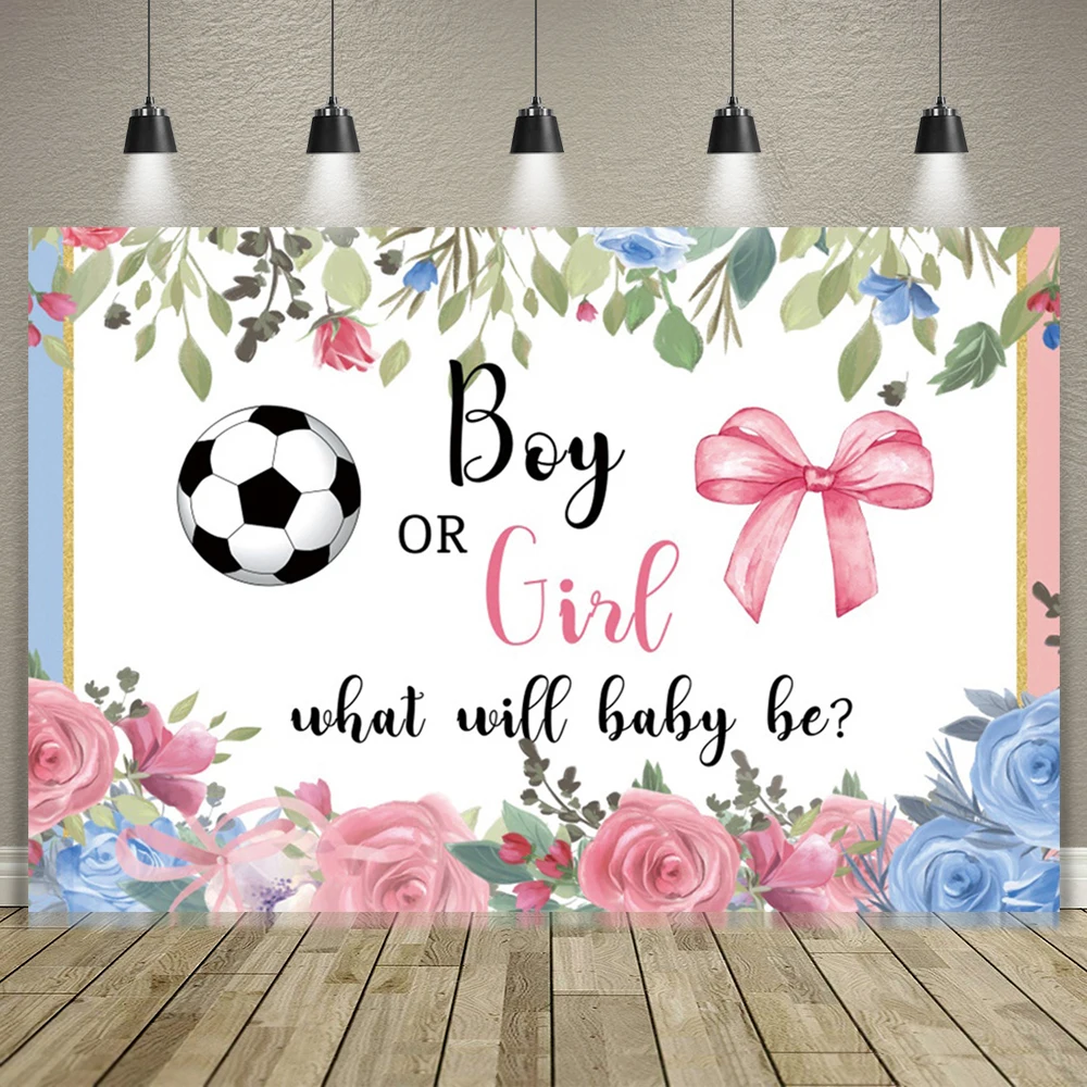 Newborn Gender Reveal Backdrop Banner For Photography Boy Or Girl Baby Shower He Or She Party Decor Photographic Background Prop