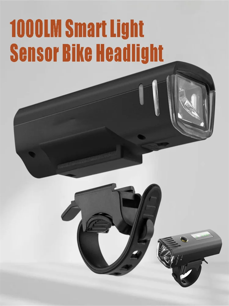 AliExpress NONE 1000LM Auto Light Sensing Waterproof Bicycle Front Light USB Rechargeable Bright LED Headlamp Kit Bike Night Outdoor Riding