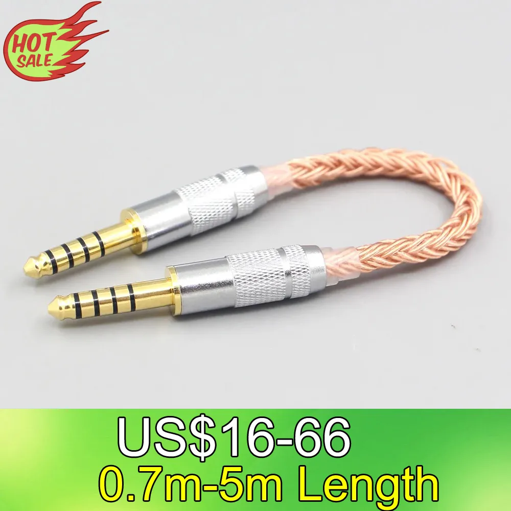 

LN007721 16 Core 99% 7N OCC Earphone Cable 4.4mm Balanced Male to 4.4mm Balanced Male Audio Adapter