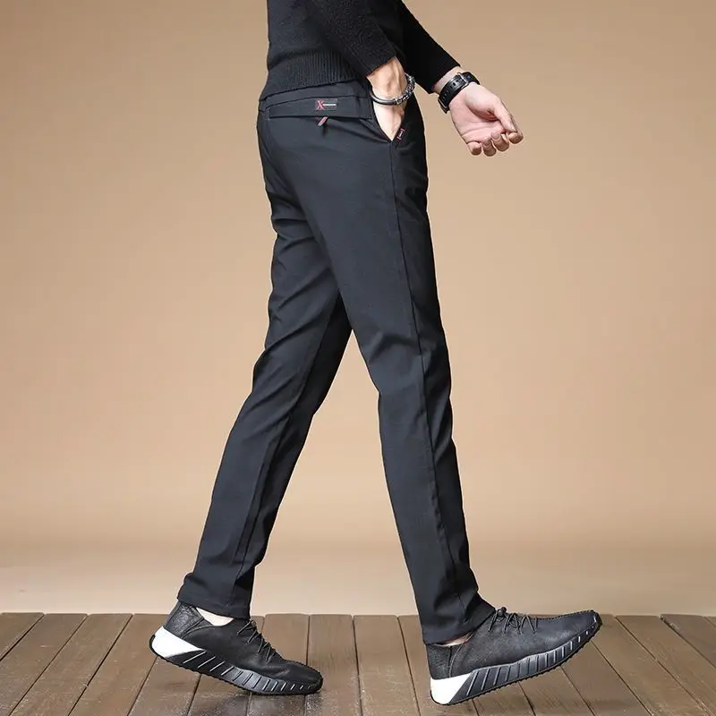 Spring Autumn Elegant Fashion Harajuku Slim Fit Trousers Loose All Match Sport Casual Pants Solid Pockets Straight Leg Pants