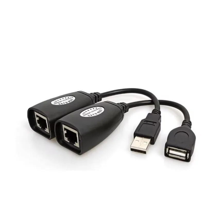 Сетевой удлинитель USB-RJ45 «папа-мама» USB-RJ45 LAN через шнур Cat5 Cat6 Адаптер удлинительного кабеля Ethernet 50 м