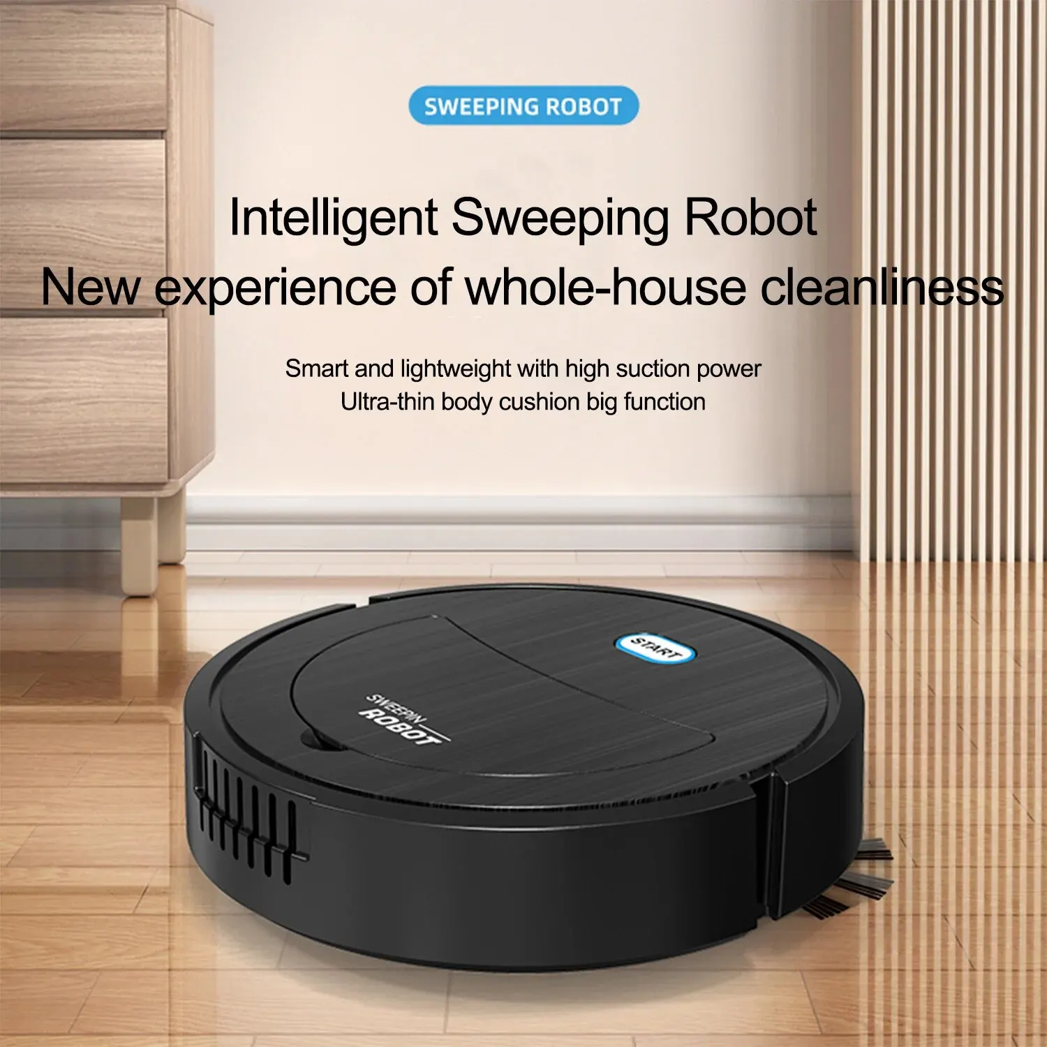 Robot Vacuum Cleaner 3 in 1 Electric Sweeping Robot Ultra Slim Quiet Robotic Vacuum Cleaner for Hard Floor, Pet Hair, Carpet