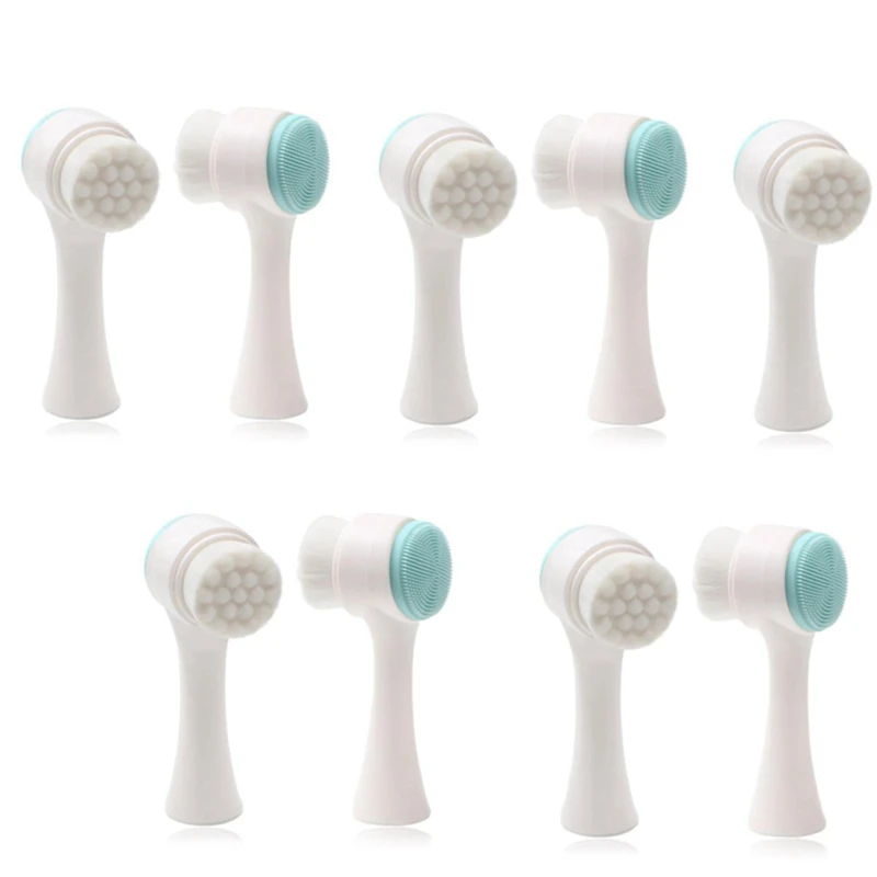 3D Double-Sided Facial Cleanser, Manual Massage Facial Brush, Soft Bristle Double-Sided Facial Cleanser