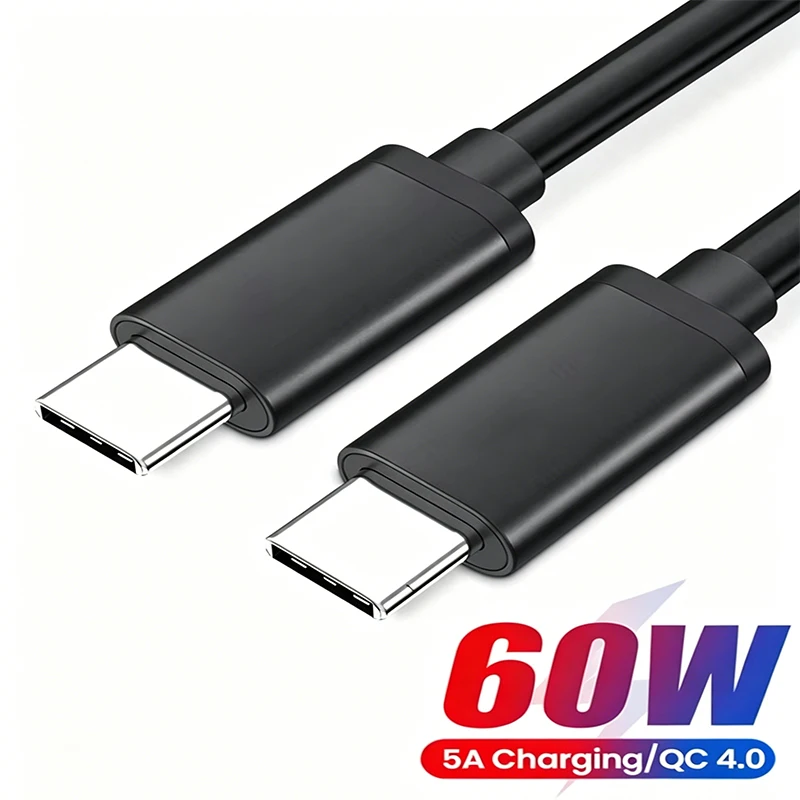 60W 5A USB Type C To Type C Cable USB-C PD Fast Charging Charger Wire Cable For Macbook Samsung Xiaomi Type-C USB C Data Cable