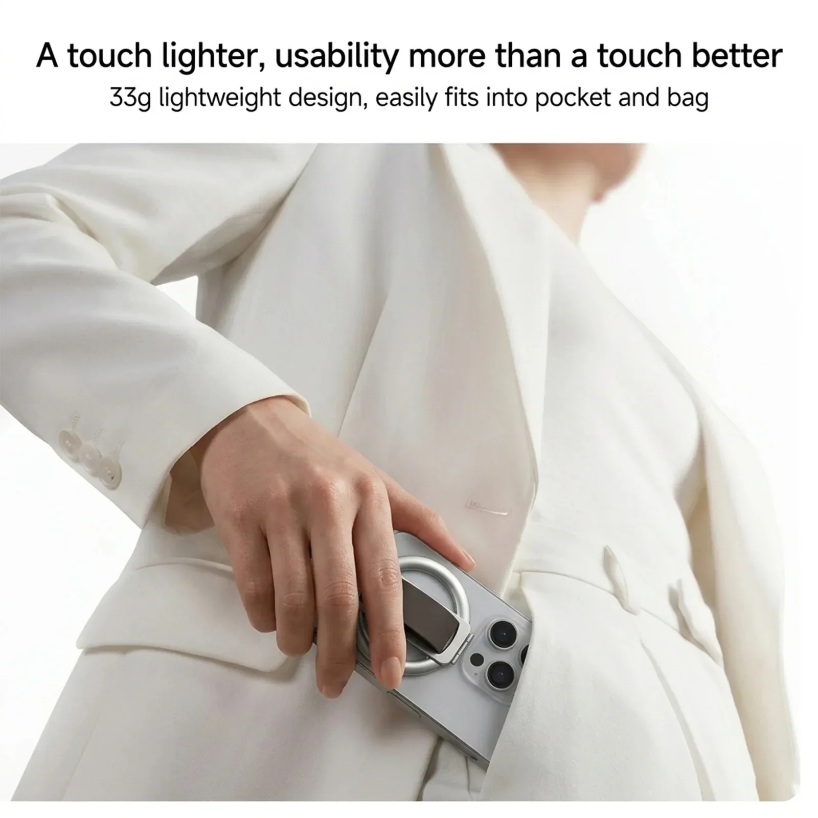 Silikon Magnetischer Faltbarer Handy-Fingergriff 360 ° Drehbarer Universal-Handyringhalter für MagSafe iPhone 17 Xiaomi Mobiltelefon – Detail 6