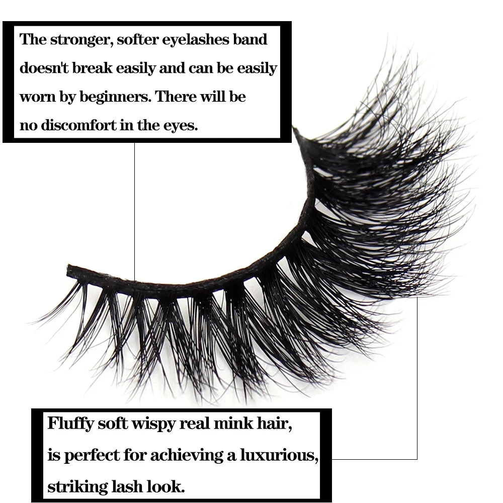 FOXESJI Mink Lashes Fluffy Dramatic Wispy False Fake Eyelashes Cross Lash Extension Natural Soft 3D Mink Lashes Eyelashes Makeup