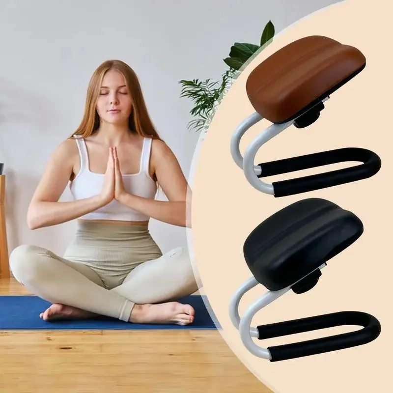 Praying Meditation Stool Adjustable Height Kneelers with Sponge Cushion Non-slip Leg Sleeve Metal PU Chair For Studio Hom JJ4976