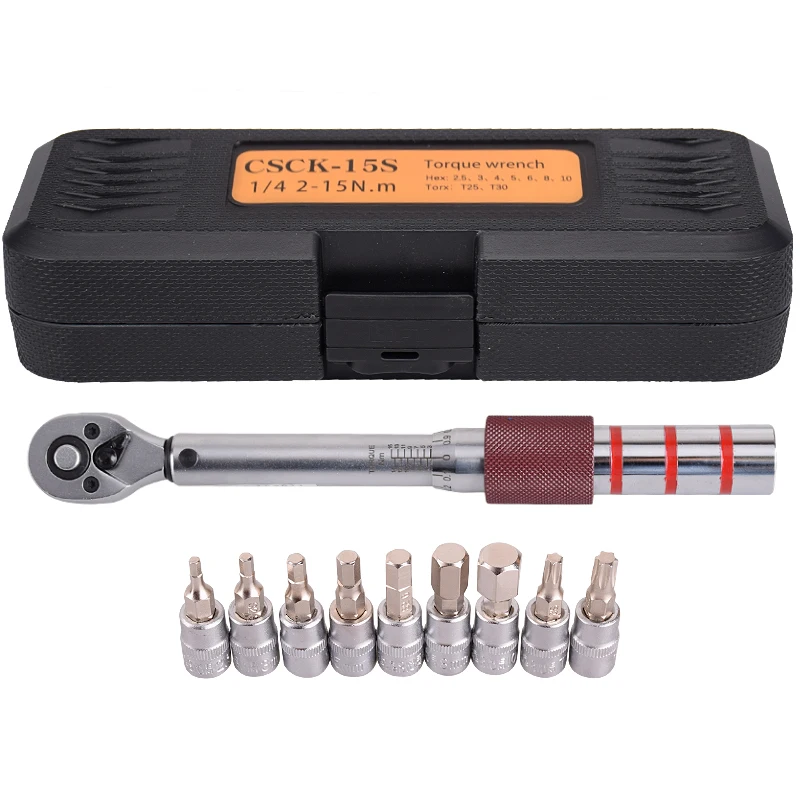 Industrial Grade 1/4 Mini Bicycle 2-15Nm Torque Wrench Set Torque Measurement Tool Set