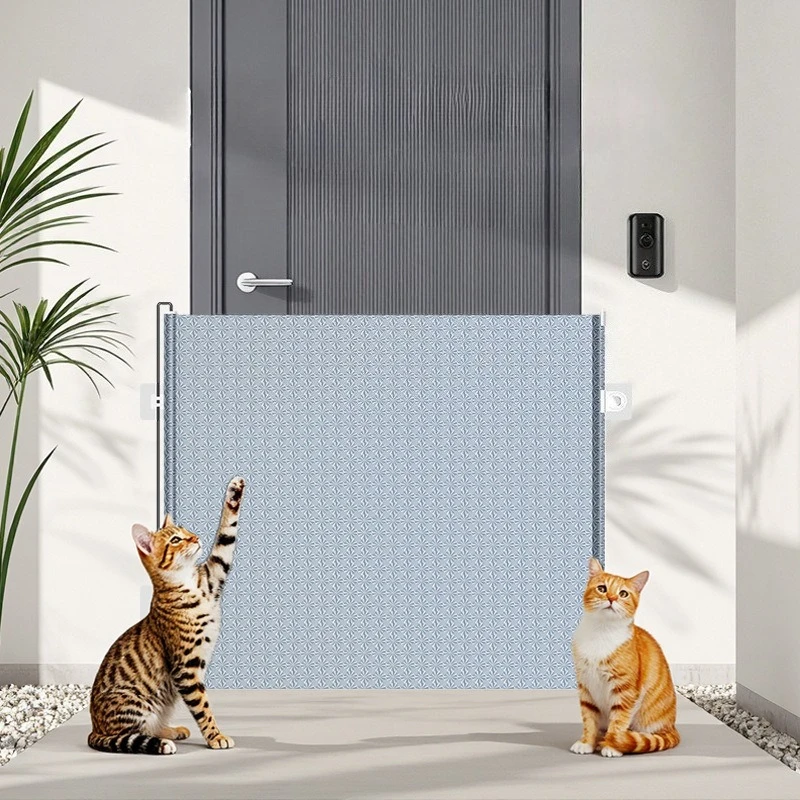 

Pet Automatic Retractable Fence Home Aisle Safety Barrier Cat Barrier No Drilling Required pet barrier cat blocker 안전문