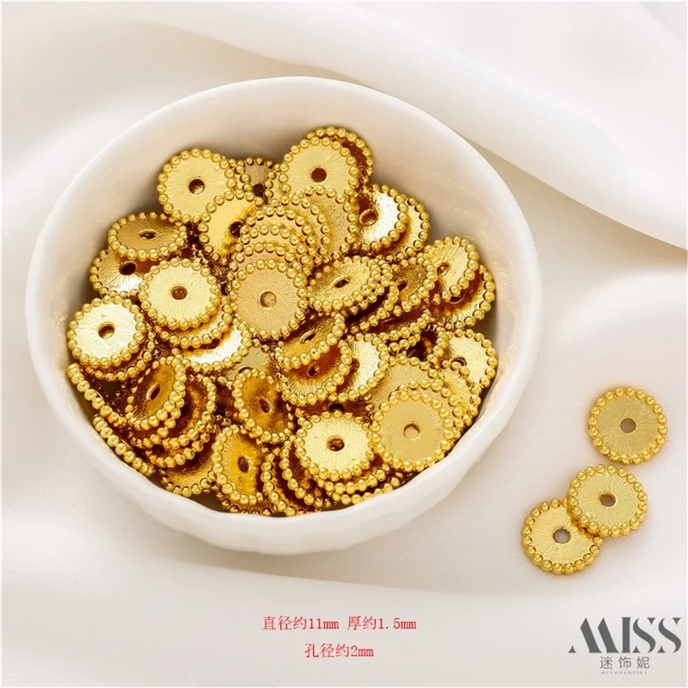 18K Gold-wrapped Polka Dot Lace Spacer Tire Wavy Pattern Spacer Bead DIY Accessories Handmade Bracelets Necklace Accessories