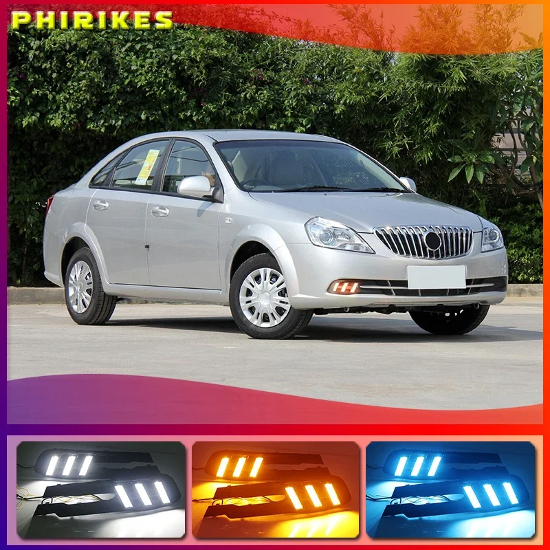 

2pcs For Buick Excelle 2013-2015 White yellow blue Front Fog Lamp Day Light LED DRL daytime running light