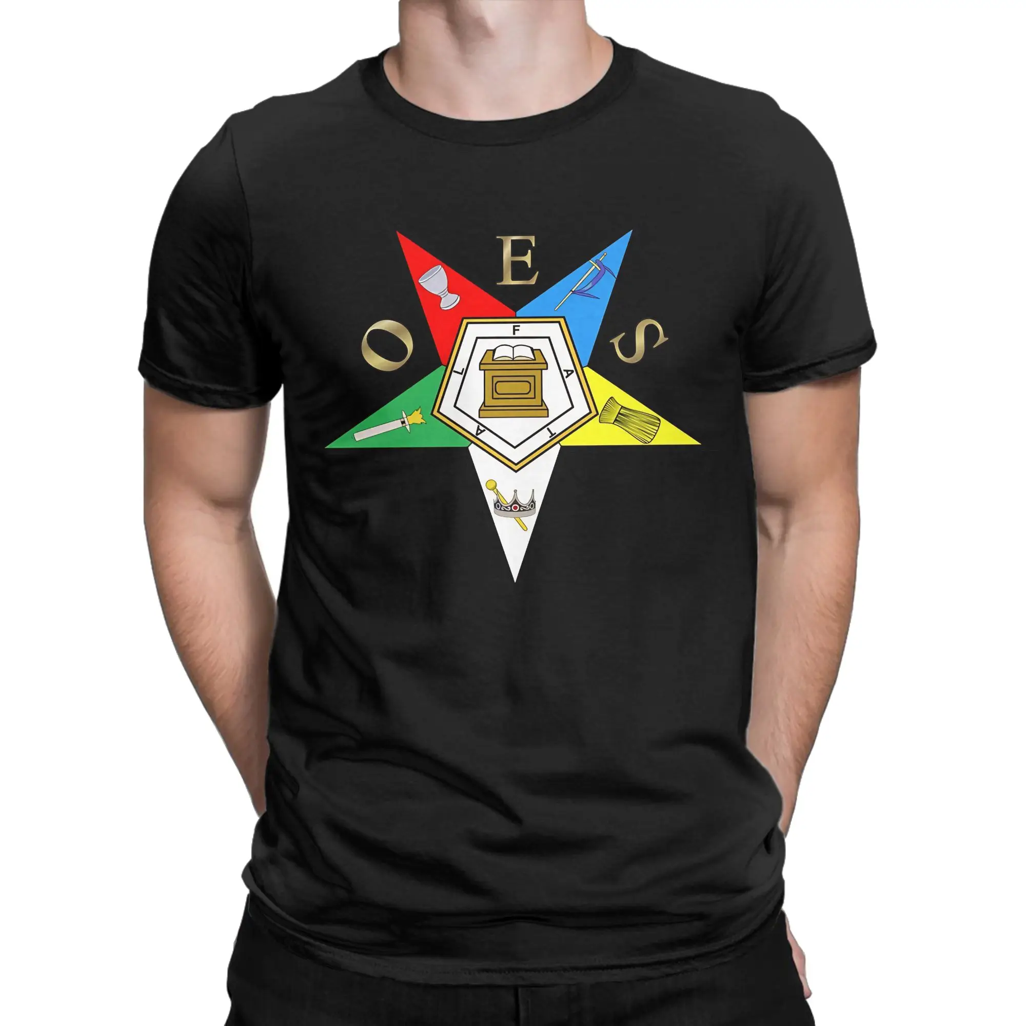 Order of the Eastern Star OES T-Shirt  Hip Hop T-Shirts Short Sleeve Vintage Tops Summer 100 Cotton O Neck Plus Size Tees