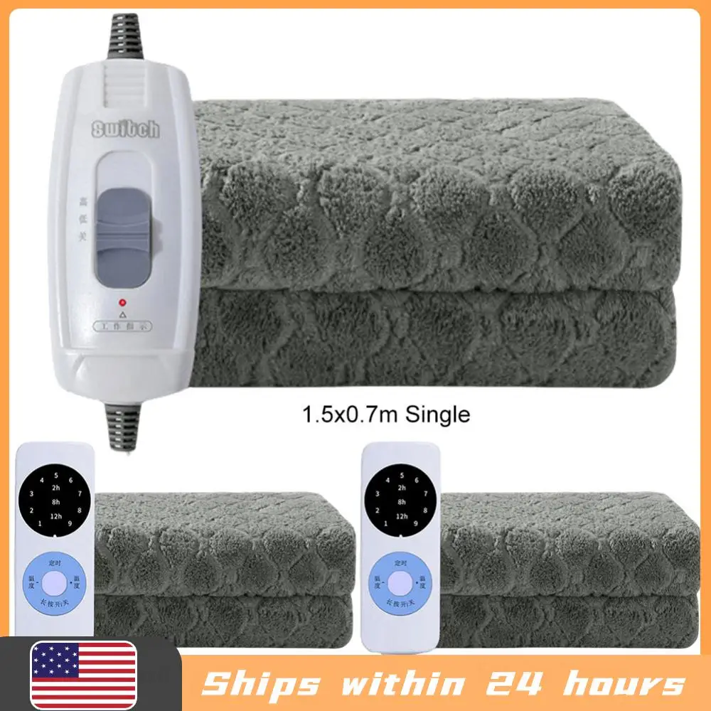 

Plush Electric Blanket Winter Warm Throw Double Single Velvet Smart Body Warmer Blanket Office Grey Smart Heated Blanket