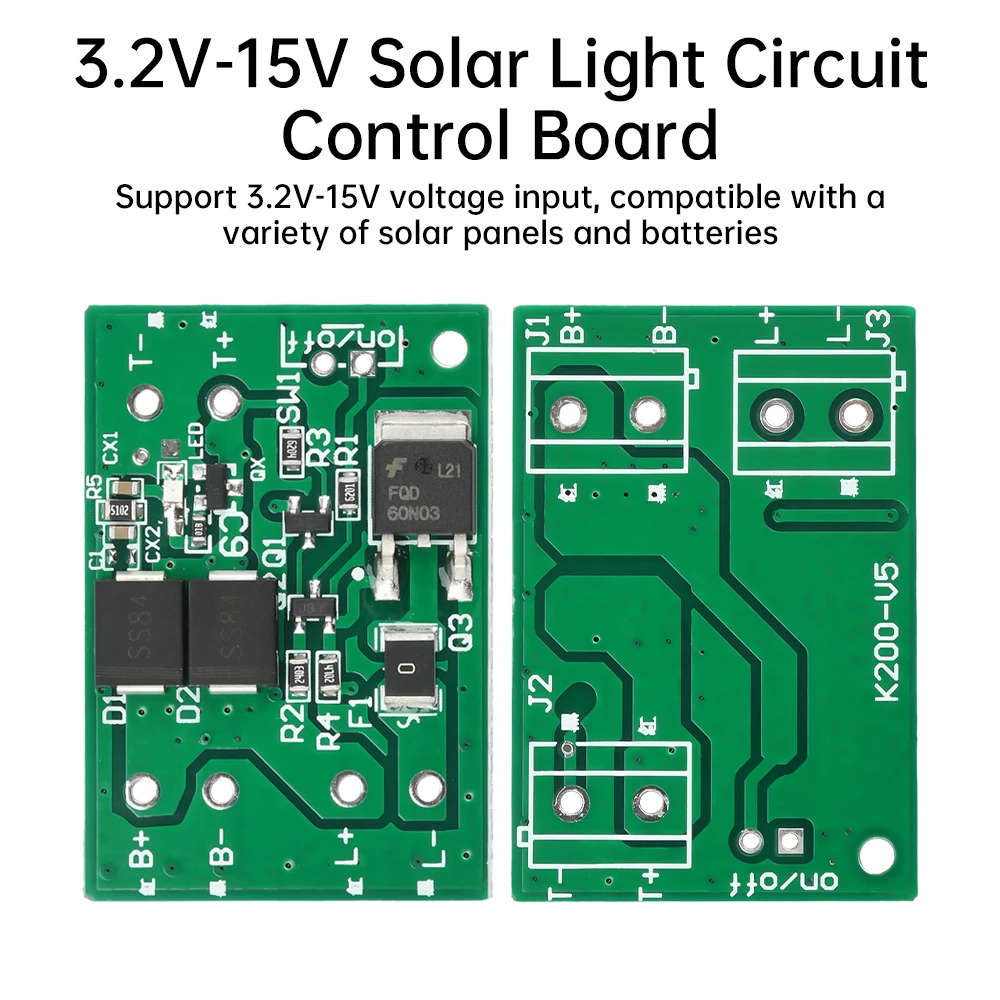 Solar Light Circuit Control Board 3.2V-15V Solar Controller Board Module Dusk-to-dawn Lighting for Road Stud Light Garden light