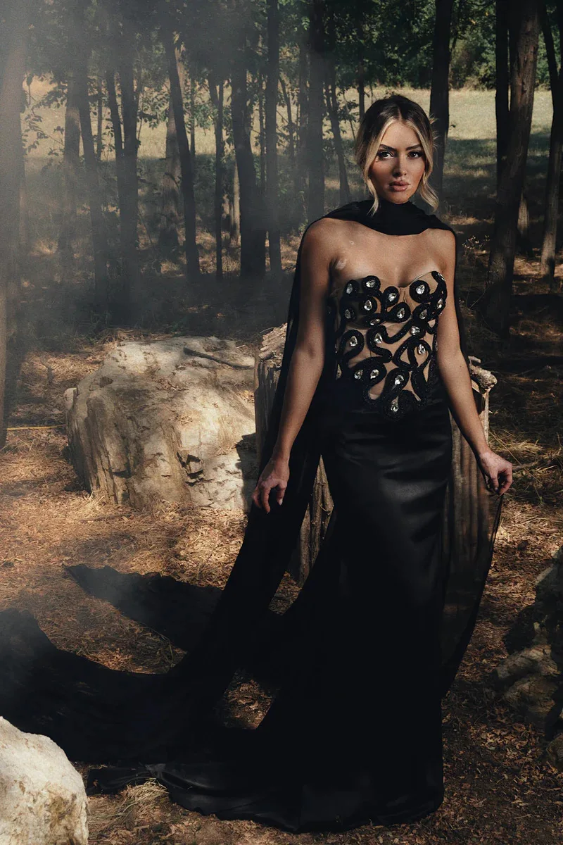 Eleganckie sukienki damskie bez ramiączek, obcisłe, wysokiej jakości suknie balowe, luksusowa moda, bez rękawów, długie suknie wieczorowe na przyjęcie.