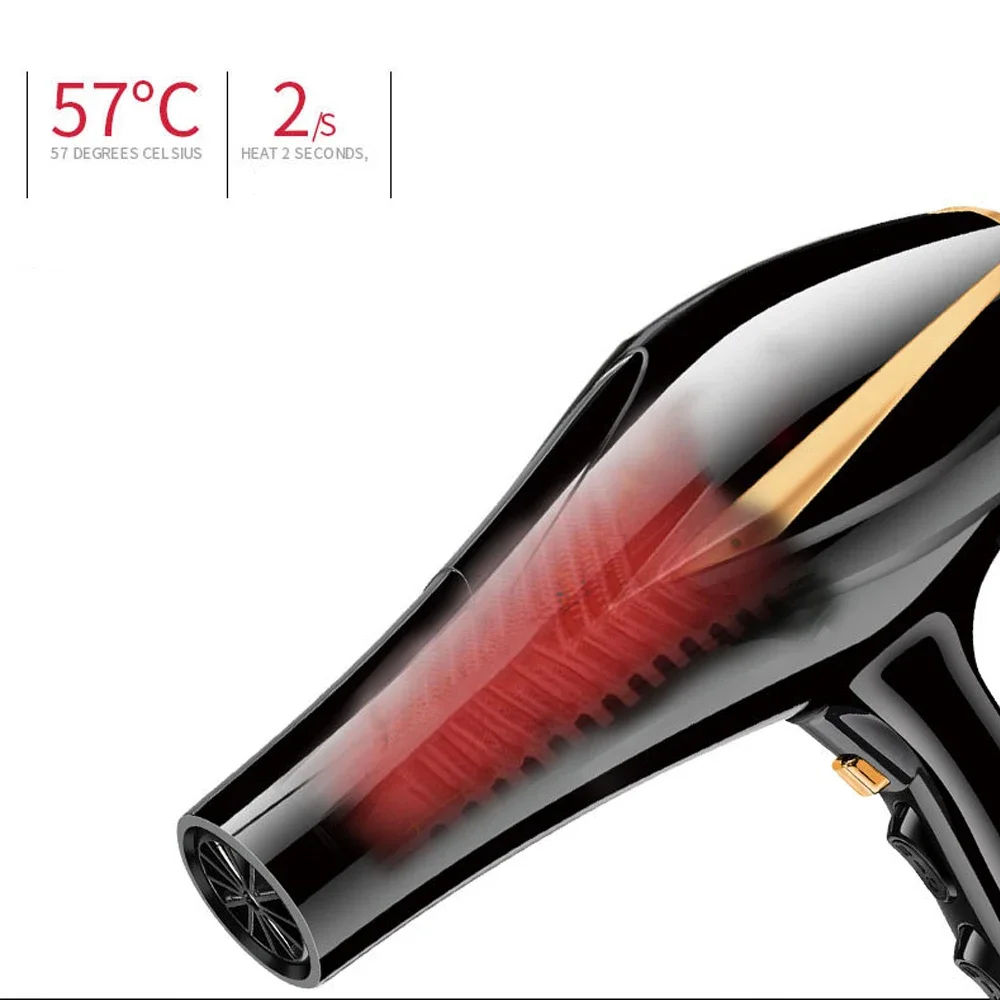 Ionic Hair Dryer 2400W Strong Power Styling Tools - Hot/Warm/Cold Air, 3 Speed Adjustment EU