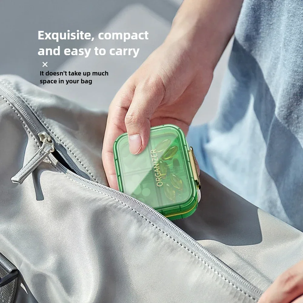 4 شبكات عبر طباعة حبة صندوق صندوق دواء في الهواء الطلق المنزل حبة حالة المحمولة البسيطة البلاستيك حبوب منع الحمل تخزين جيب شفاف جديد