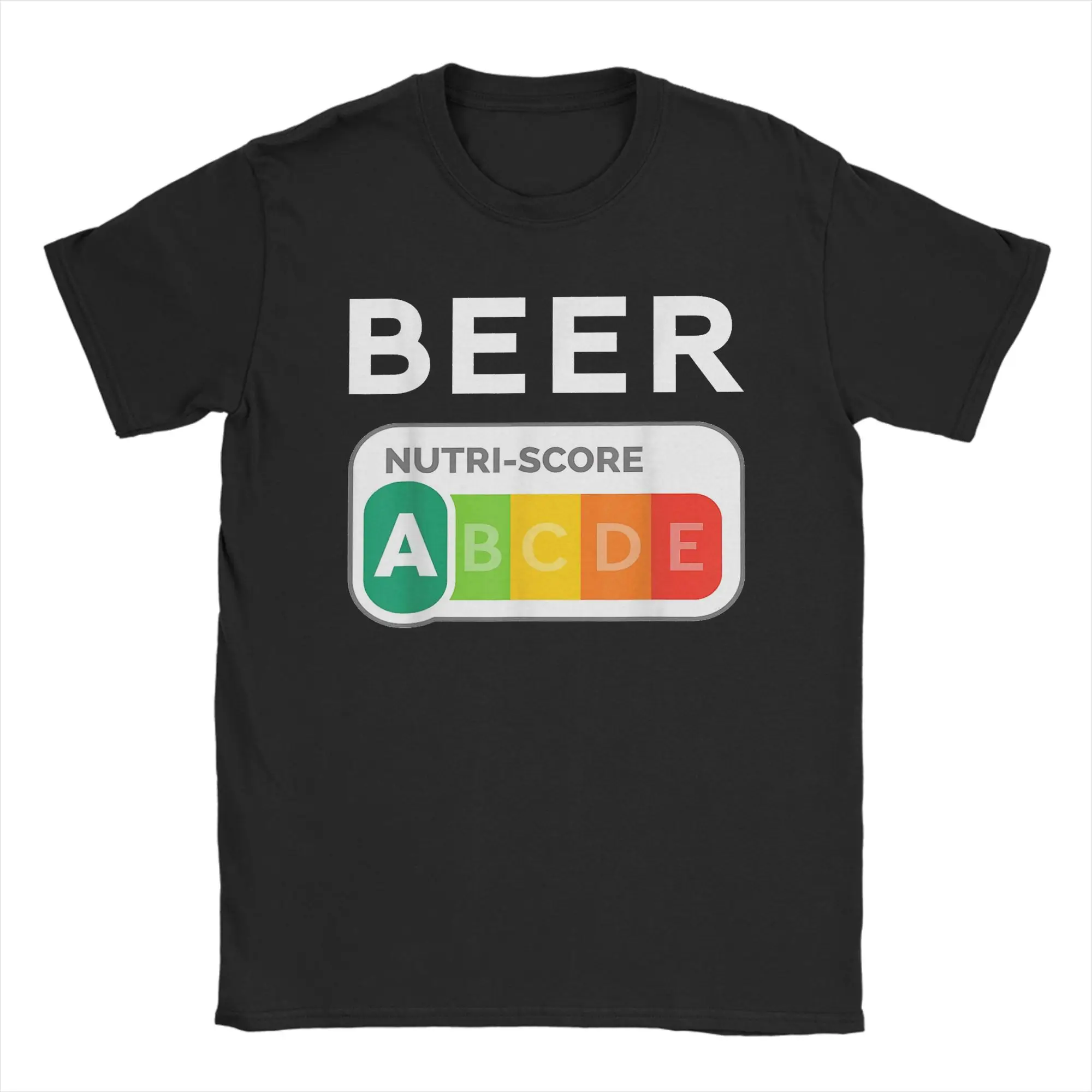 Camisetas para hombre Beer Nutri-Score A Beerlover, novedad, camisetas de algodón, camiseta de regalo divertida de manga corta, cuello redondo, Idea de regalo merch
