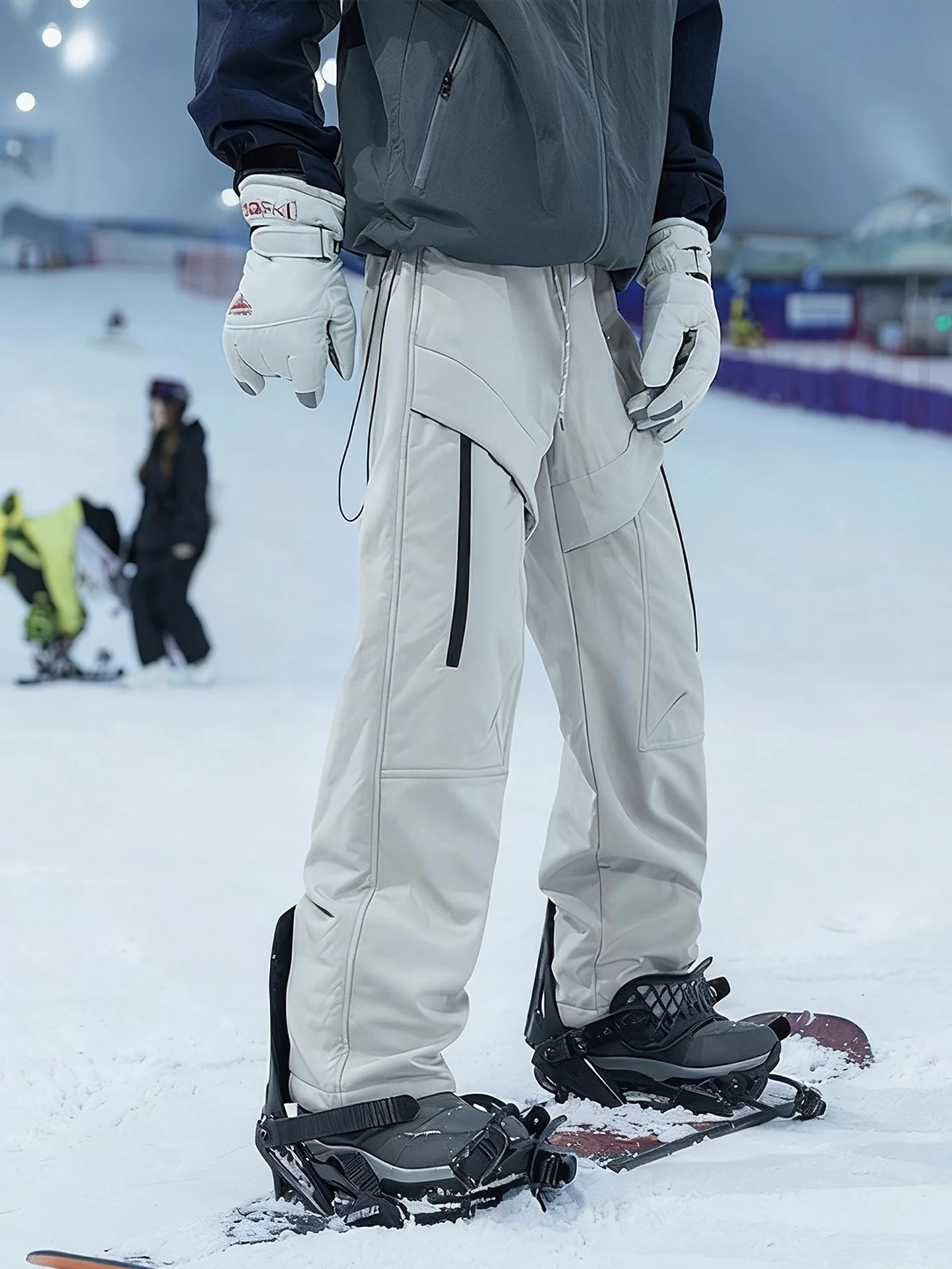 

Fce Lined Snow Ski Pants Men Women Outdoor Winter Sports Windproof Waterproof Cold Resistant Straight Leg Elastic Waist