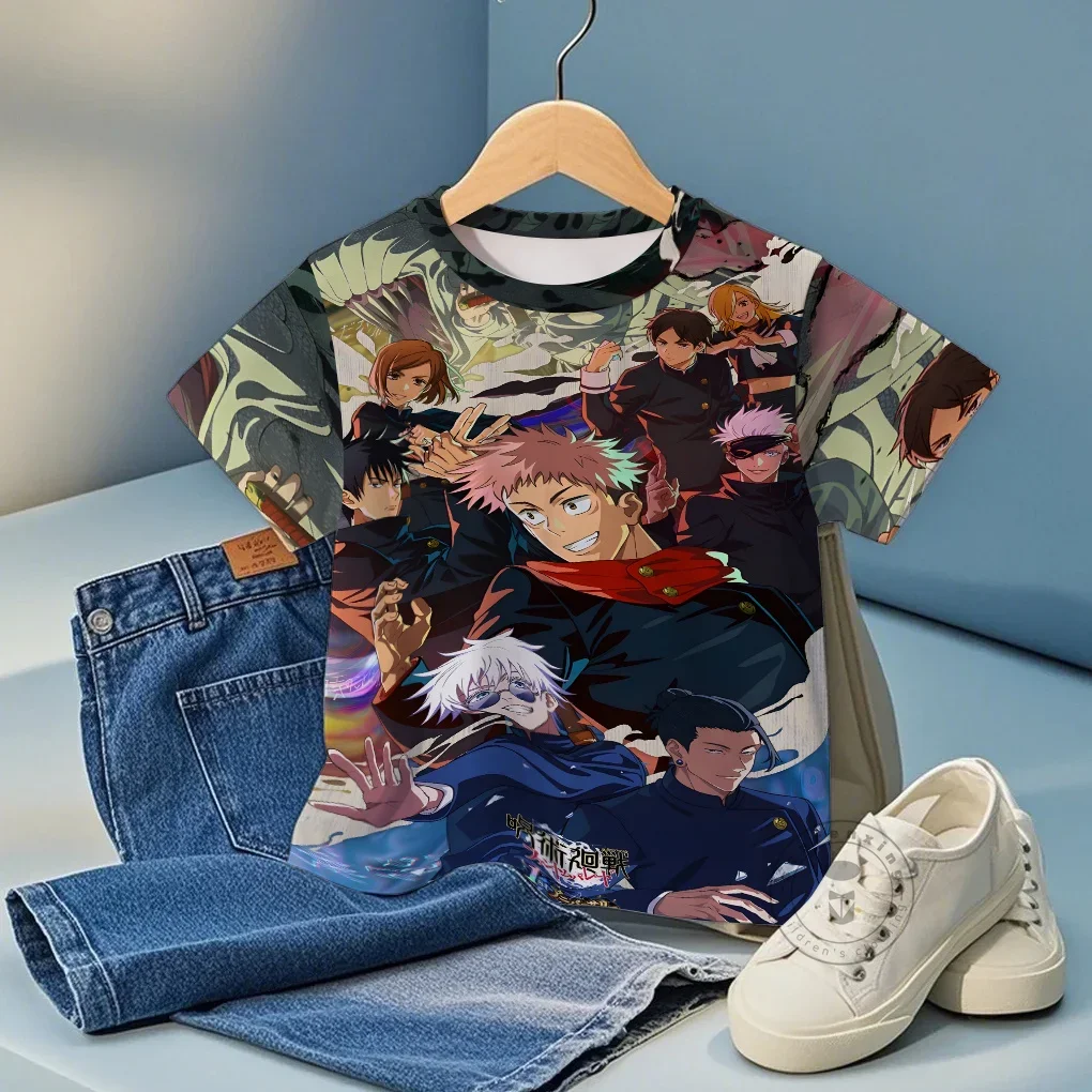 

Cool Jujutsu Kaisen Cartoon Graphic Tee Summer Kids T-Shirt Boys Girls 3D Print Short Sleeve Top Comfortable Fit Gift