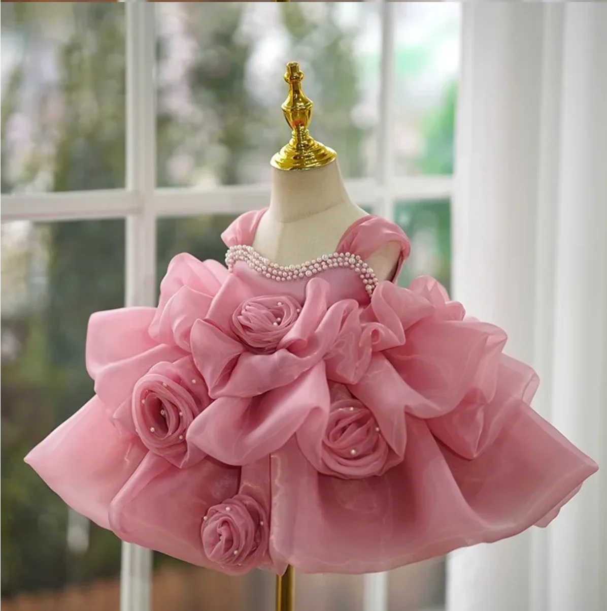 Baby Girl or Boy\'s Flower Princess Dress Birthday Party Formal Wedding Flower Princess Banquet