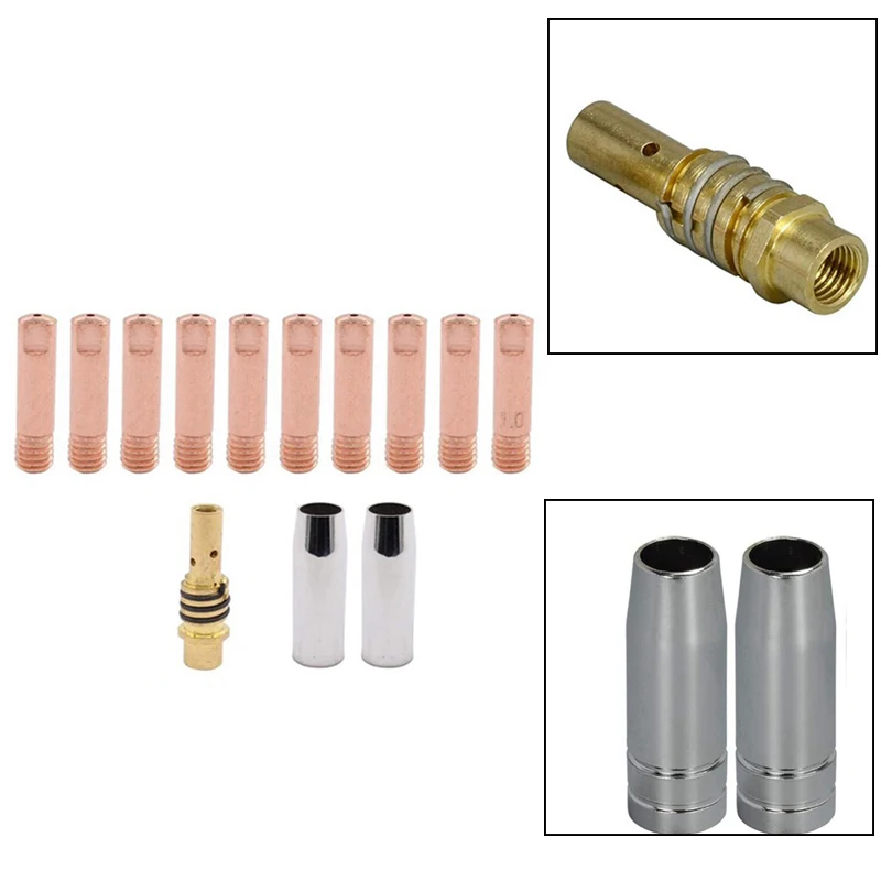 

13Pcs 14AK Welding Torch Consumables MIG Torch Gas Nozzle Tip Holder Of 15AK MIG Welding Torch