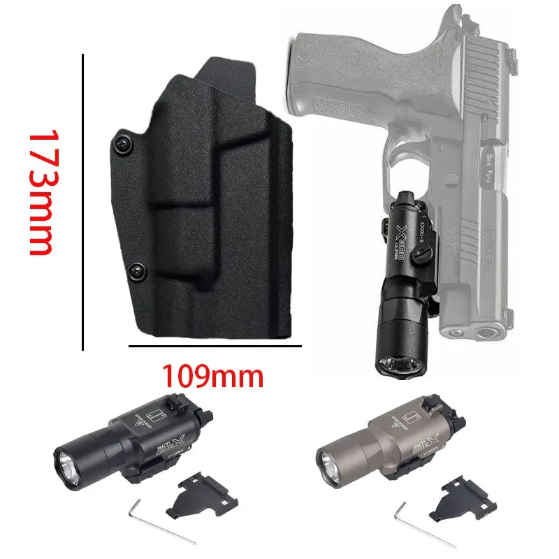 Glock 17 19 Holster Tactical Kydex Waist Quick Release Pistol Holster Light Bearing X300U X300 Ultra Lamp Universal Holster