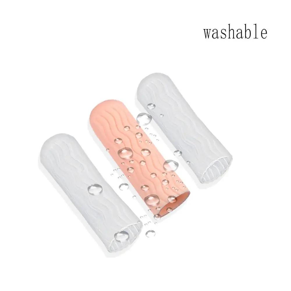 1 Pair Silicone Finger Cover Skin White Transparent Water Grain Style Finger Cots Soft Anti-abrasion Fingertips Protector Gloves