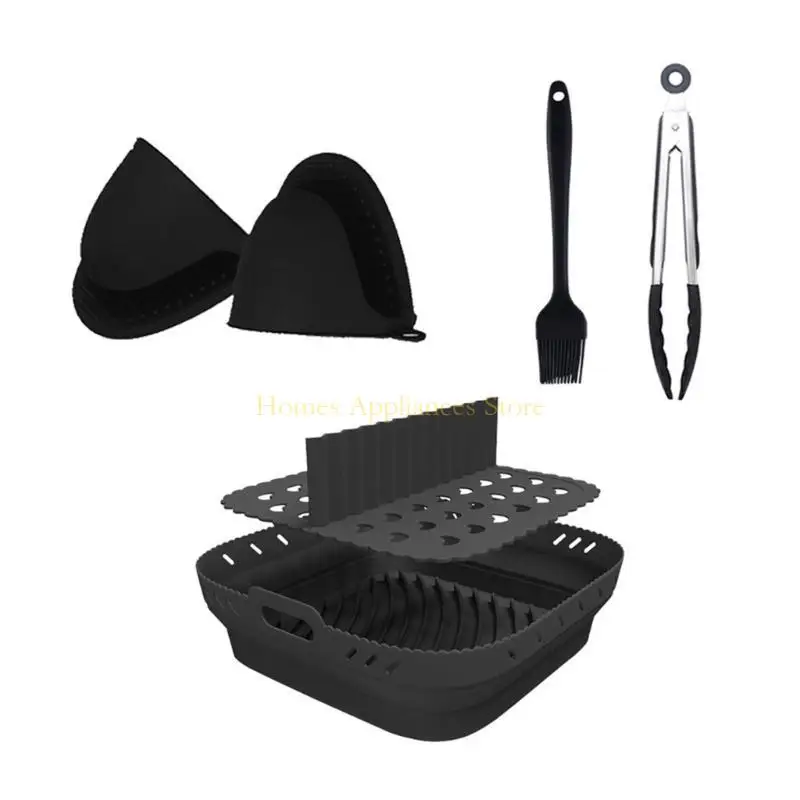 D0ABシリコーンエアフライヤーライナー分割耐火ミット再利用可能なエアフライヤーアクセサリーエアフライヤーライナー付きオイルフィルター