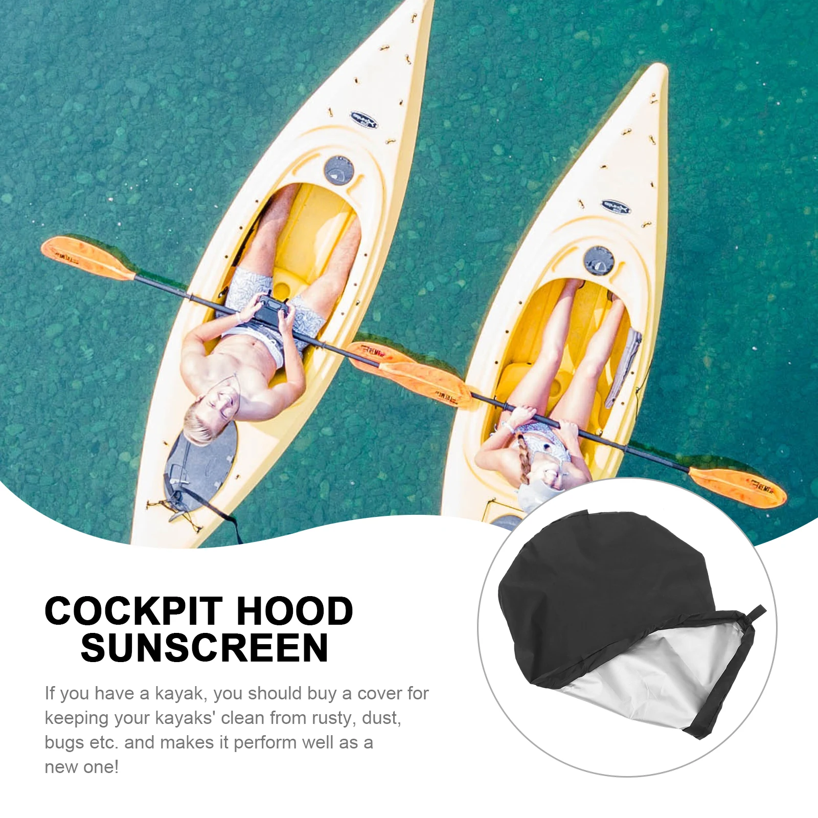 카약 시트 커버 실버 코팅 방수 찢김 방지 폴리에스테르 자외선 차단 야외용 카약 용품