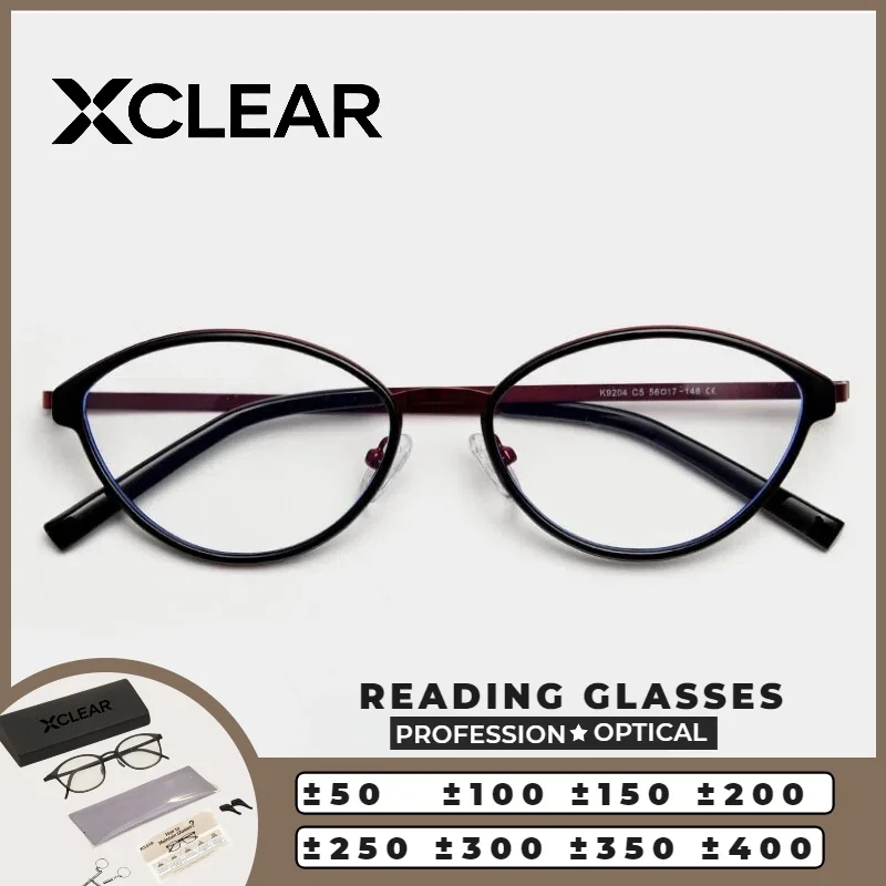 

Очки для чтения XCLEAR: минималистичные, в форме кошачьего глаза, металлические, легкие, с защитой от синего света, высококачественные, с индивидуальной прогрессивной оптикой по рецепту