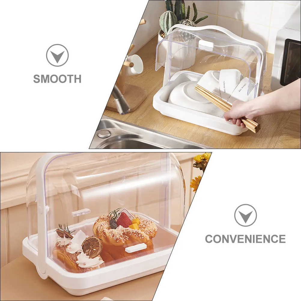 

Dustproof Storage Box Tall Cake Display Stand For Fruit Candy Biscuits Dessert Serving Plate Party Wedding Buffet Decor