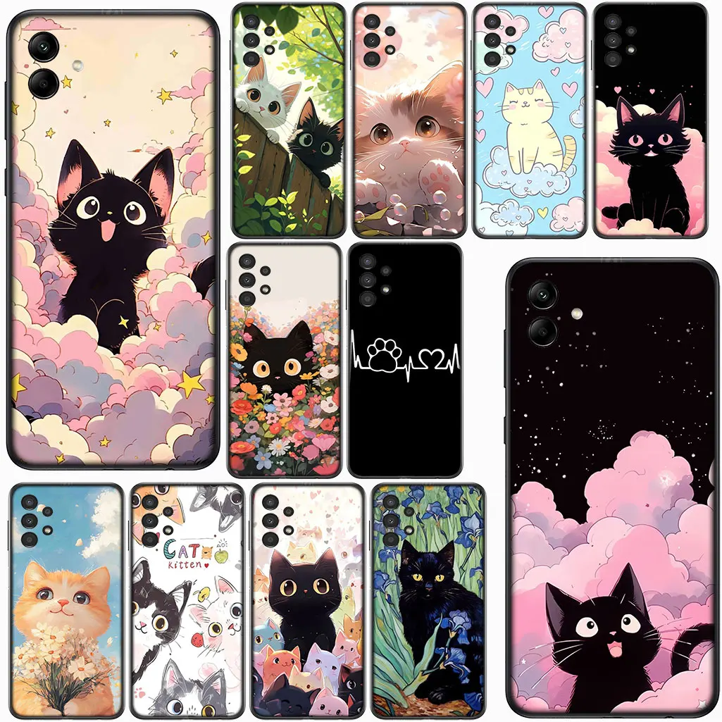 Мягкий чехол Kitten Cat Meow Eyes для Samsung Galaxy A56 A26 A36 A10 A20 A53 A30 A31 A32 A50 A51 A52 A12 A33 A14 Чехол для телефона