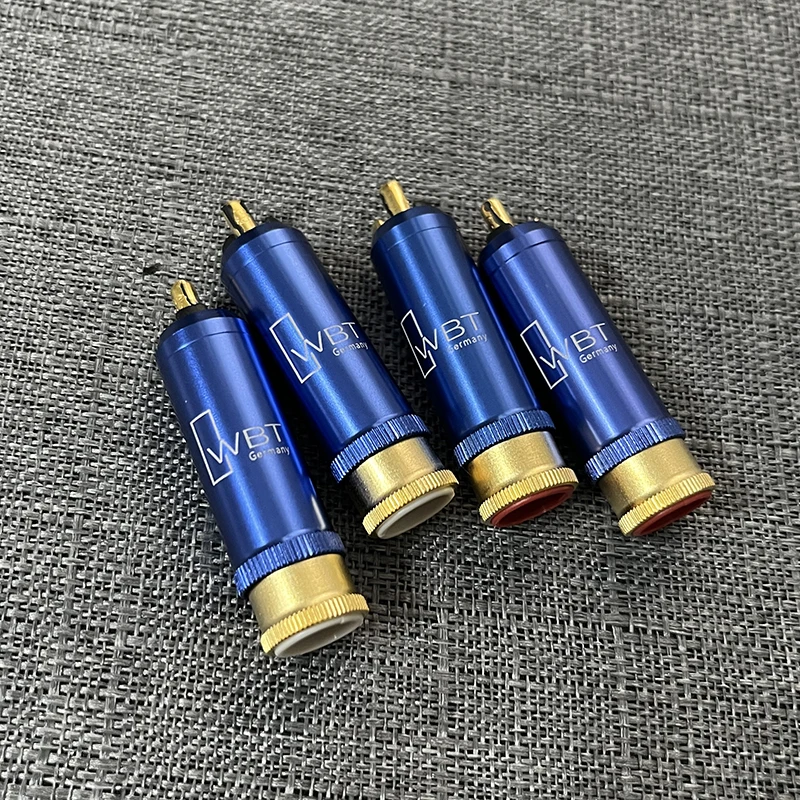 8PCS WBT-0110AG Gold-Plated RCA Plug Lotus Plug Fever Speaker Power Amplifier Lotus Socket Audio Signal Connector