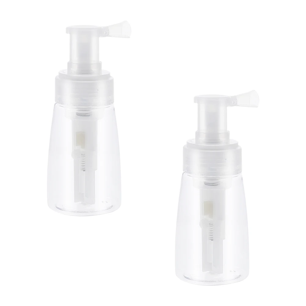 

2pcs Portable Compact Powder Spray Bottle for Hair Mist Salon Barber Barbershop Empty Refillable Reusable Durable Clear