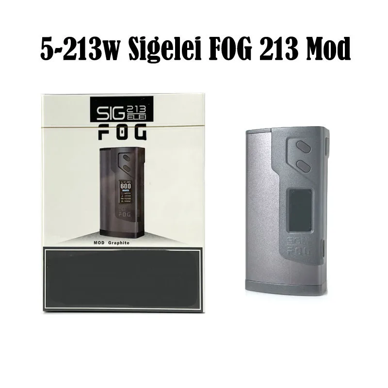 

Оригинальный Sigelei 213 FOG 213W box Mod автоматический интеллектуальный режим кривой с OLED-дисплеем Vape mod Питание от батареи Dual 18650 E Cigs