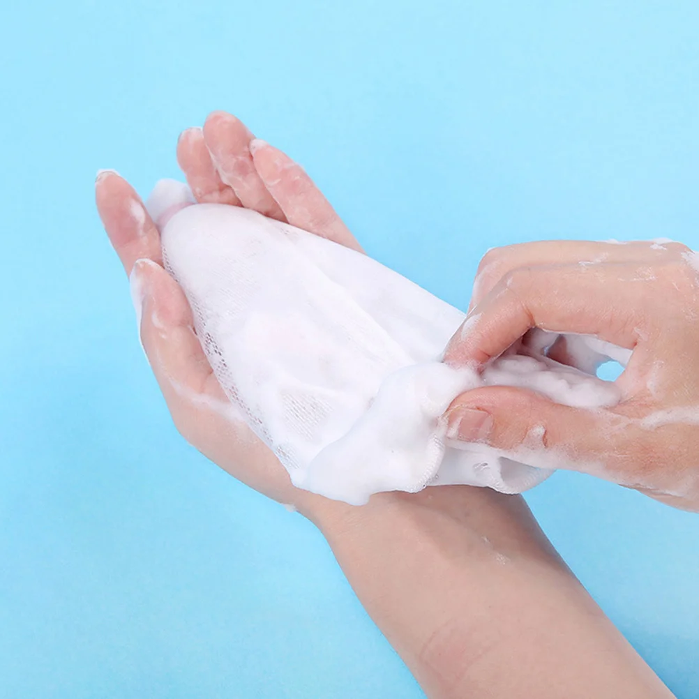 

2pcs Foaming Net For Facial Cleansing Soft Scrubber Bubbles Maker Handmade Soap Pouch Shower Foaming Nets Soap Holder