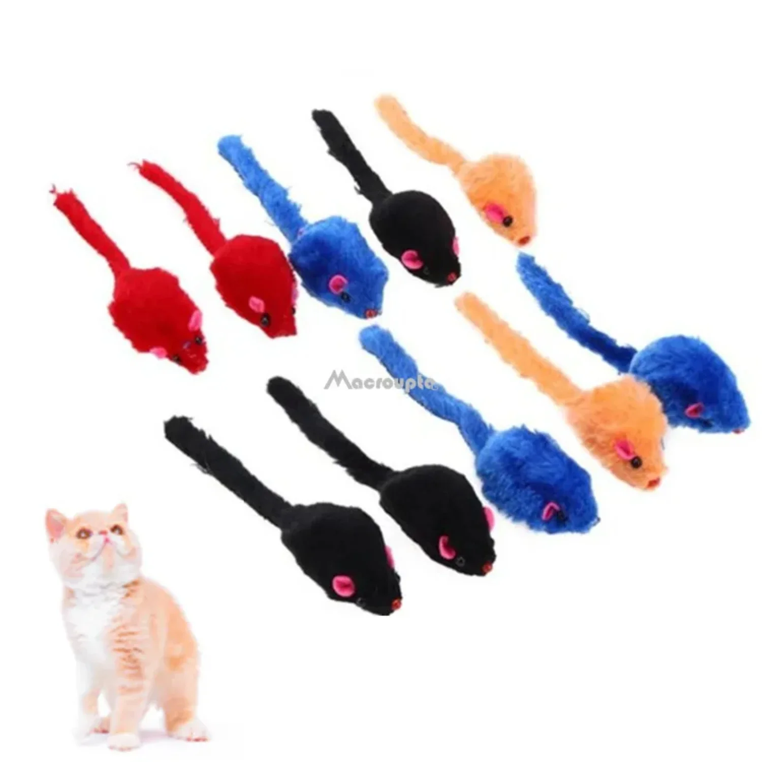 Fluffy and soft 5-Piece Collection of Irresistible Interactive Plush Mouse Toy Set for Cat Enthusiasts! Perfect for playful kitt